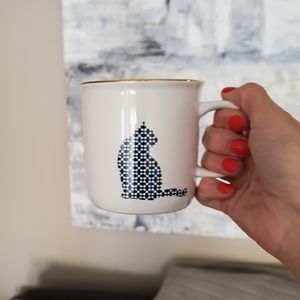 DAVIDS Tea Rustic Mosaic Cat Ceramic Tea Coffee Mug